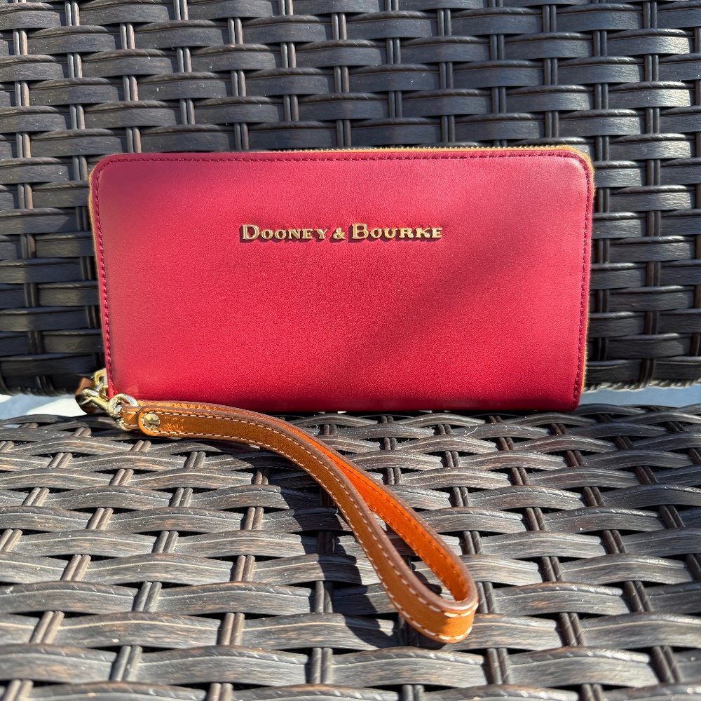 Dooney & Bourke City Flynn Large Zip Around Wristlet - Wine (Red)